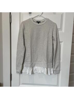 Black Orchid Layered Hem Sweatshirt in Light Gray, Size Small